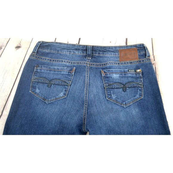 MAVI JEANS Women's Vanessa Mid Rise Straight Jeans SIZE 32/32 Dark Wash Distress - Picture 3 of 9